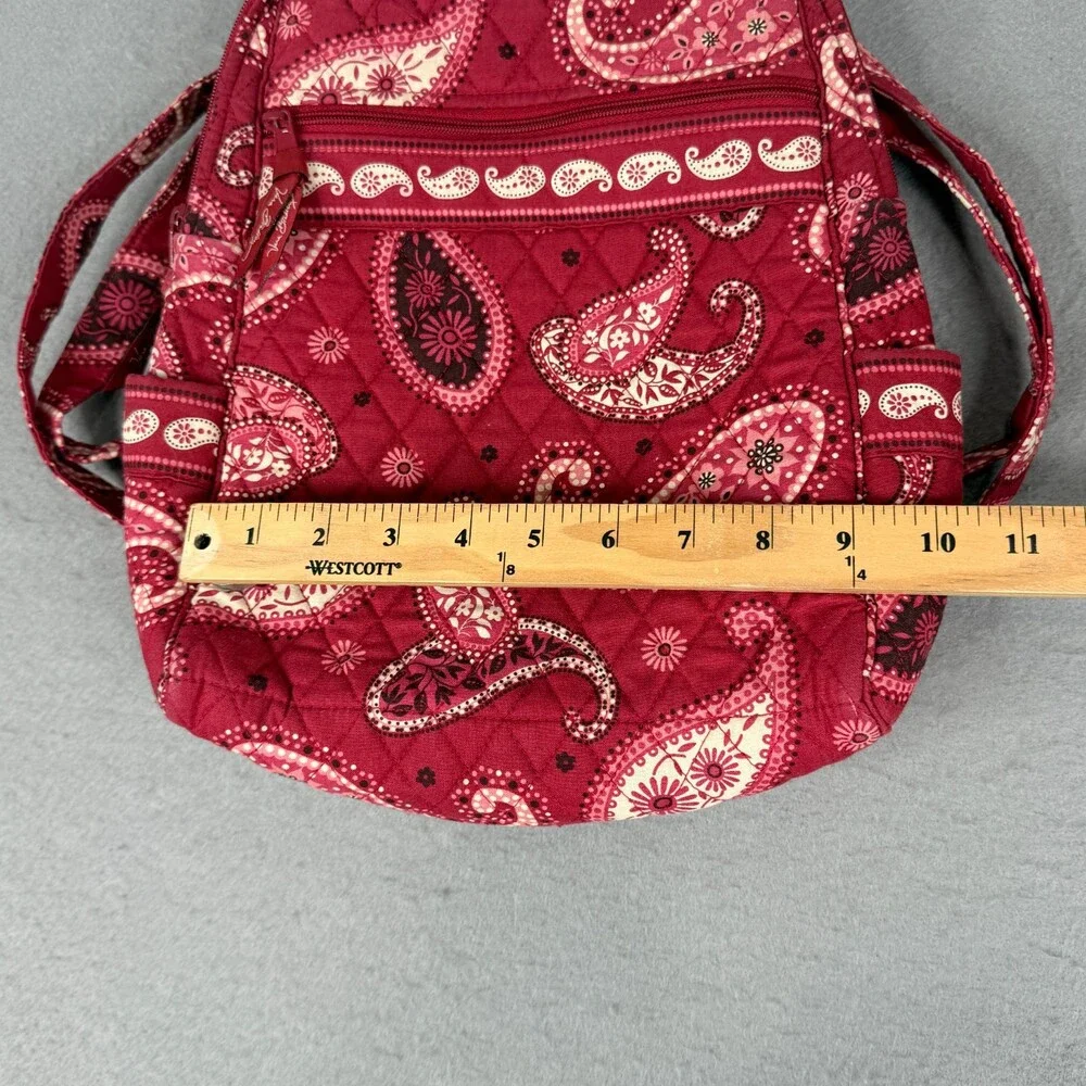 Vera Bradley Mini Backpack Daypack Red Paisley - Picture 3 of 5